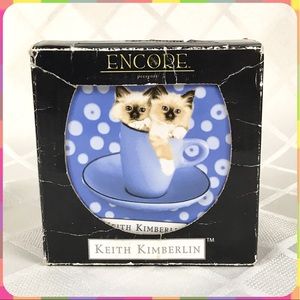 NEW Set 4 SIAMESE KITTY CATS Ceramic Beverage Coasters Mini Bar Table Protectors